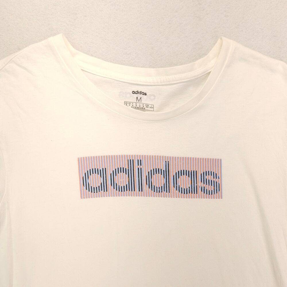 Adidas Graphic Short Sleeve Crew Neck Casual T Shirt Womens Size M White 16976